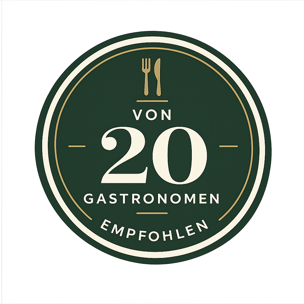 Siegel: Von 20 Gastronomen empfohlen